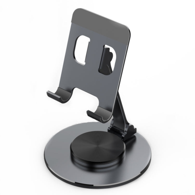 019 360 Degree Rotation Aluminum Alloy Desktop Phone Tablet Holder(Black) - Desktop Holder by buy2fix | Online Shopping UK | buy2fix