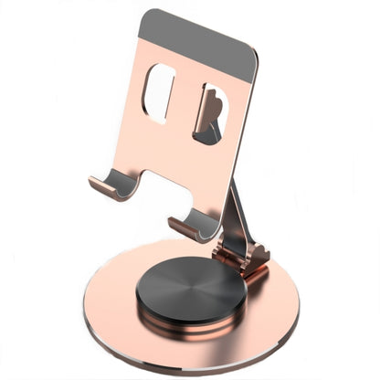 019 360 Degree Rotation Aluminum Alloy Desktop Phone Tablet Holder(Rose Gold) - Desktop Holder by buy2fix | Online Shopping UK | buy2fix