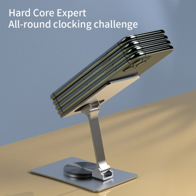 Aluminum Alloy Adjustable Folding Desktop Phone Holder(Black) - Desktop Holder by buy2fix | Online Shopping UK | buy2fix