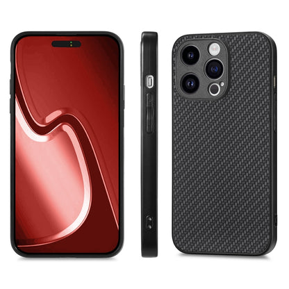 For iPhone 15 Pro ENKAY Fiber Leather Skin PC Phone Case with High Aluminum-silicon Glass Film(Black) - iPhone 15 Pro Cases by ENKAY | Online Shopping UK | buy2fix