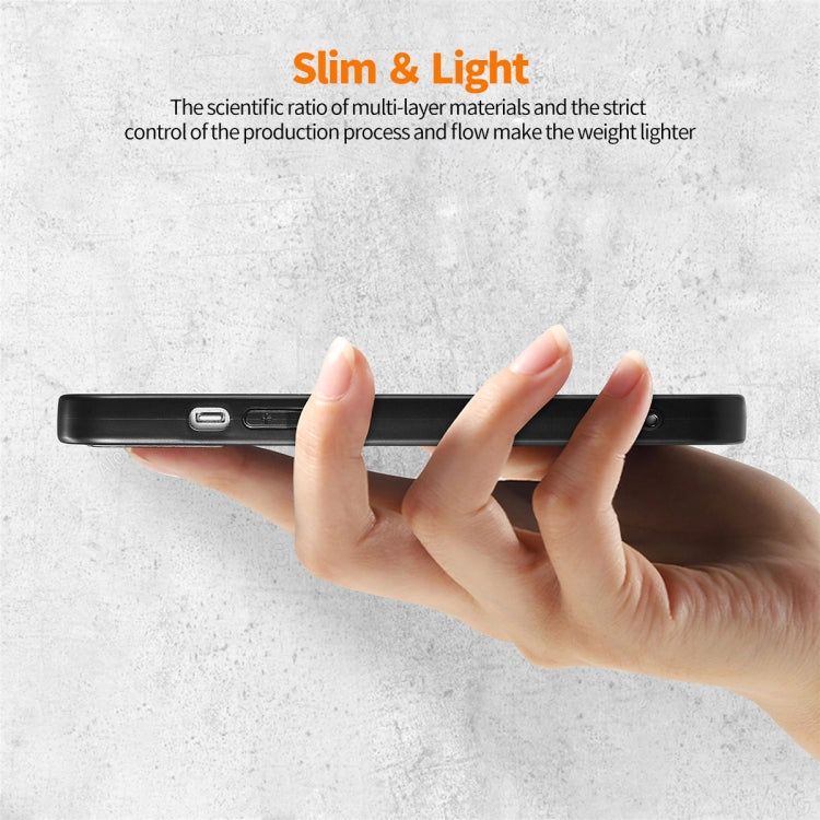 For iPhone 15 Pro ENKAY Fiber Leather Skin PC Phone Case with High Aluminum-silicon Glass Film(Black) - iPhone 15 Pro Cases by ENKAY | Online Shopping UK | buy2fix