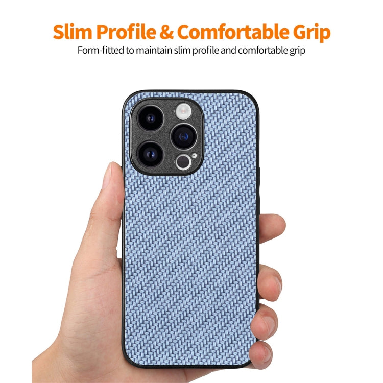 For iPhone 14 Pro Max ENKAY Fiber Leather Skin PC Phone Case with High Aluminum-silicon Glass Film(Blue) - iPhone 14 Pro Max Cases by ENKAY | Online Shopping UK | buy2fix