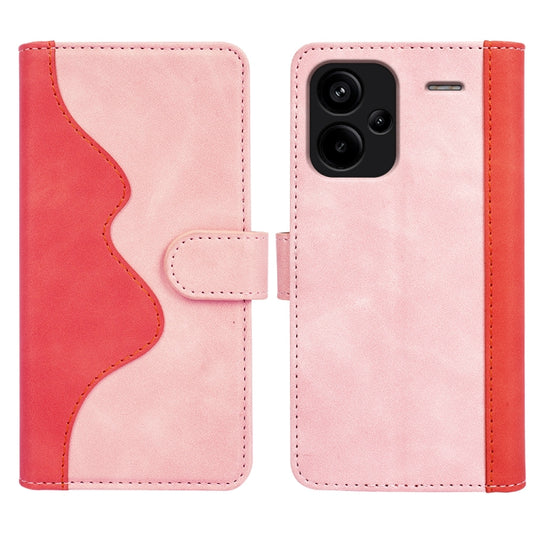 For Xiaomi Redmi Note 13 Pro+ Stitching Horizontal Flip Leather Phone Case(Red) by buy2fix