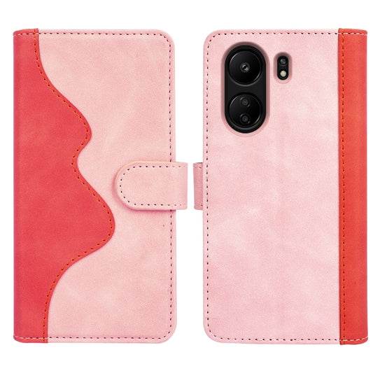 For Xiaomi Redmi 13C Stitching Horizontal Flip Leather Phone Case(Red) by buy2fix