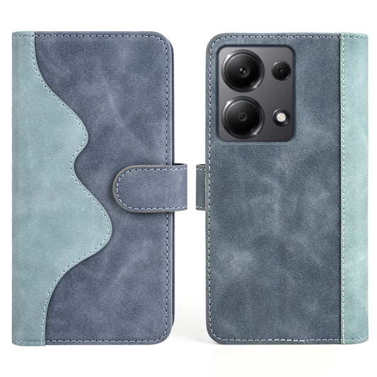For Xiaomi Redmi Note 13 4G Stitching Horizontal Flip Leather Phone Case(Blue) by buy2fix