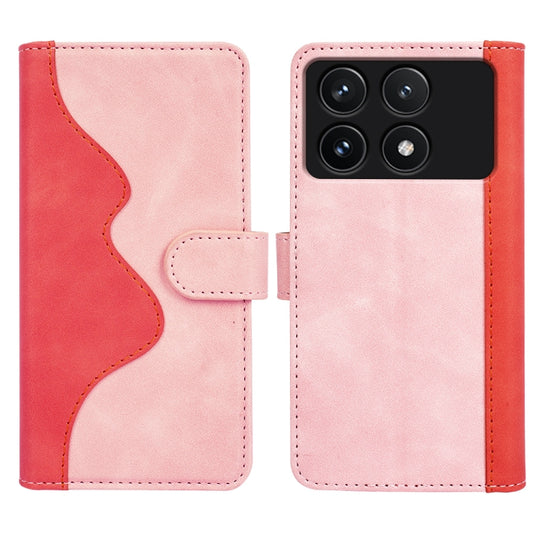 For Xiaomi Redmi K70 Stitching Horizontal Flip Leather Phone Case(Red) by buy2fix