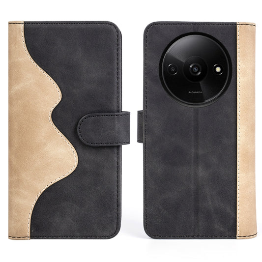 For Xiaomi Redmi A3 Stitching Horizontal Flip Leather Phone Case(Black) by buy2fix