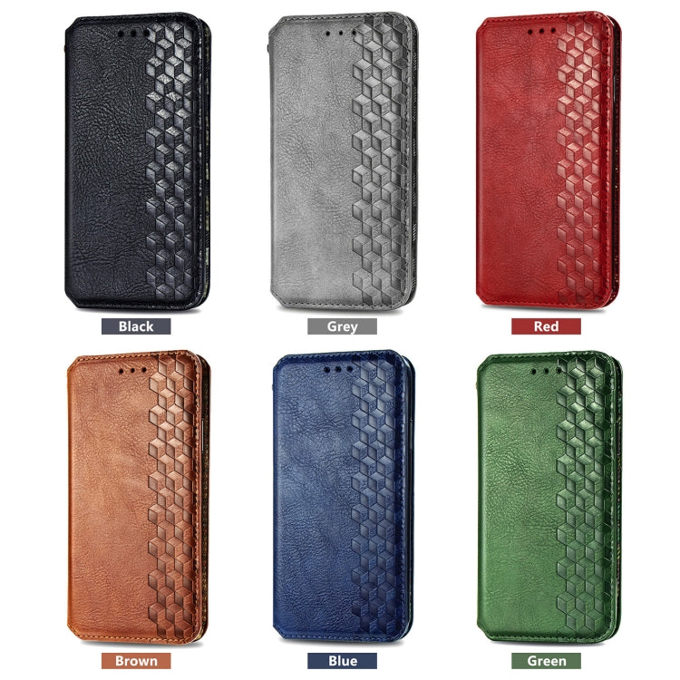 For iPhone Air Cubic Grid Pressed Magnetic Leather Phone Case(Brown) - iPhone Air Cases by buy2fix | Online Shopping UK | buy2fix