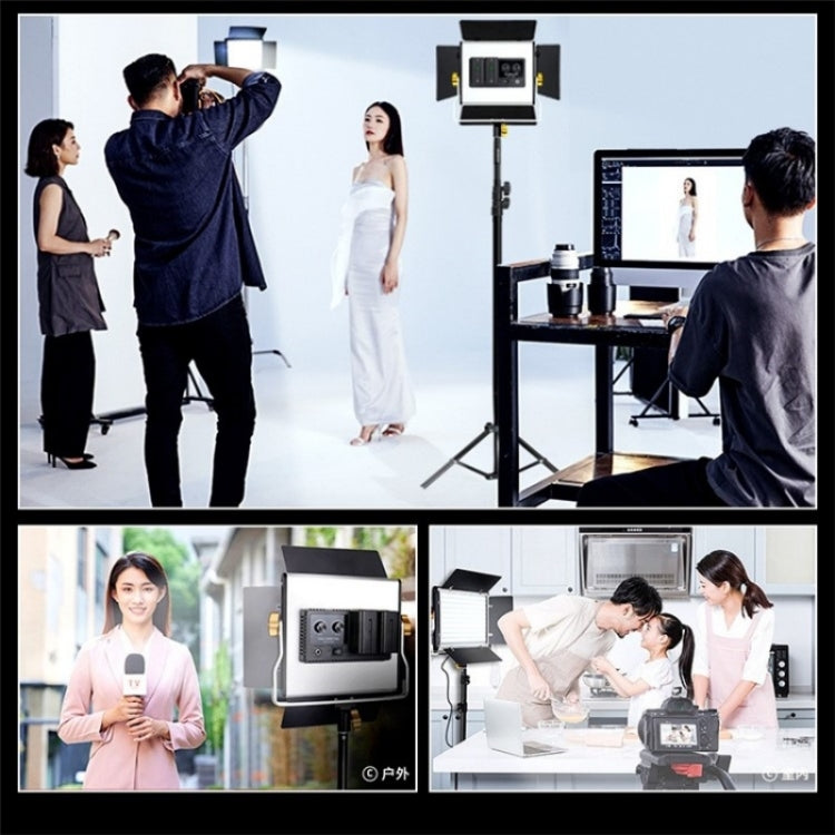 VLOGLITE W660S For Video Film Recording 3200-5600K Lighting LED Video Light with Tripod, Plug:UK Plug by VLOGLITE