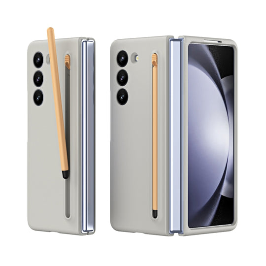 For Galaxy Z Fold6 Skinfeel Shockproof Phone Case, No Pen(Light Gray)
