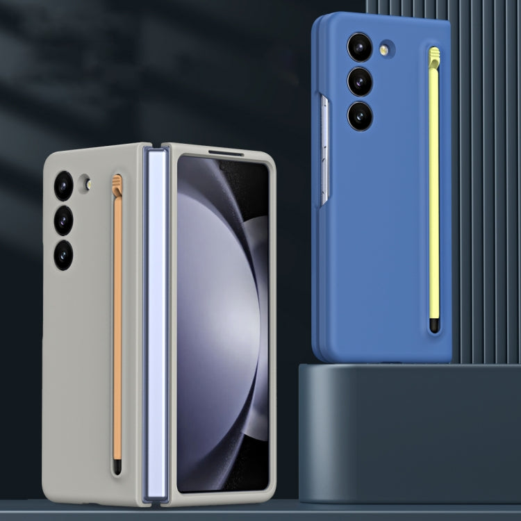 For Samsung Galaxy Z Fold4 Skinfeel Shockproof Phone Case, No Pen(Blue) - Galaxy Z Fold4 5G Cases by buy2fix | Online Shopping UK | buy2fix