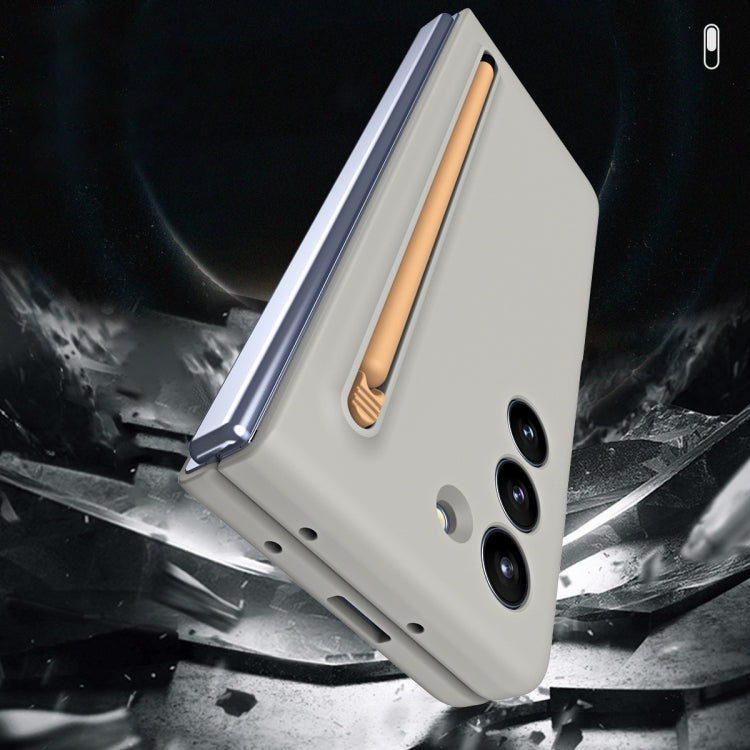 For Samsung Galaxy Z Fold5 5G Skinfeel Shockproof Phone Case, No Pen(Light Gray) - Galaxy Z Fold5 Cases by buy2fix | Online Shopping UK | buy2fix