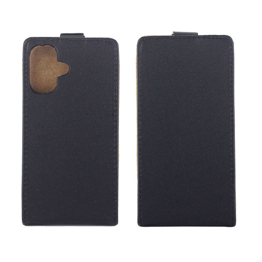 For iPhone 16 Vertical Flip Leather Phone Case with Card Slot(Black) by buy2fix