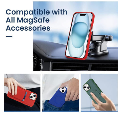 For iPhone 15 Imitation Liquid Skin Feel Plating Magsafe Phone Case(Red) - iPhone 15 Cases by buy2fix | Online Shopping UK | buy2fix