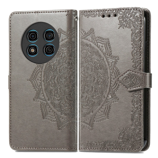 For Ulefone Note 15 Mandala Flower Embossed Leather Phone Case(Gray) by buy2fix