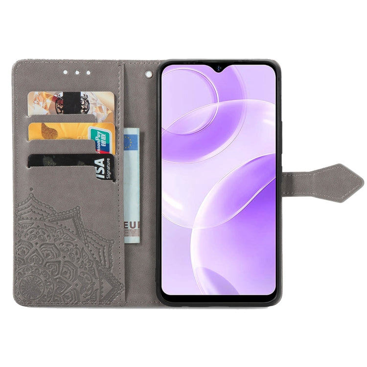 For Ulefone Note 15 Mandala Flower Embossed Leather Phone Case(Gray) by buy2fix