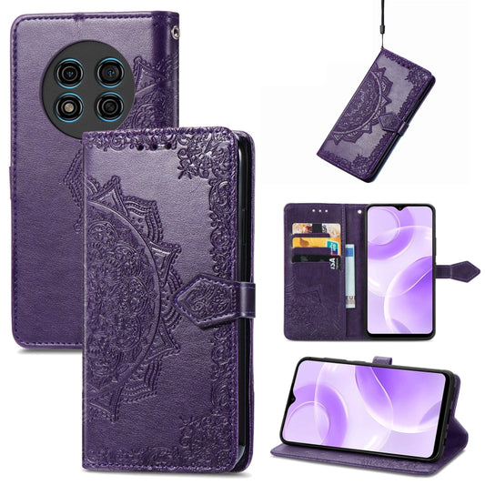 For Ulefone Note 15 Mandala Flower Embossed Leather Phone Case(Purple) by buy2fix
