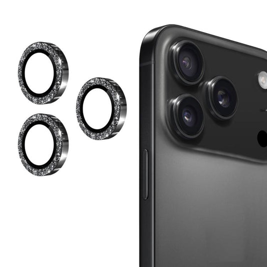 For iPhone 17 Pro / 17 Pro Max ENKAY Hat-Prince Glitter Rear Lens Aluminium Alloy Tempered Glass Film(Black) - iPhone 17 Pro Max Tempered Glass by ENKAY | Online Shopping UK | buy2fix