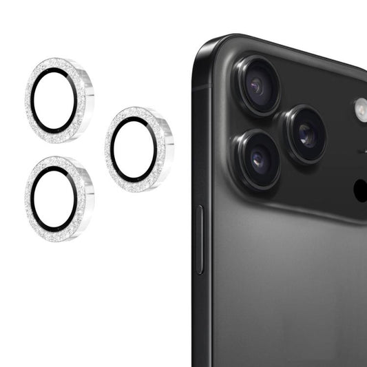 For iPhone 17 Pro / 17 Pro Max ENKAY Hat-Prince Glitter Rear Lens Aluminium Alloy Tempered Glass Film(Silver) - iPhone 17 Pro Max Tempered Glass by ENKAY | Online Shopping UK | buy2fix