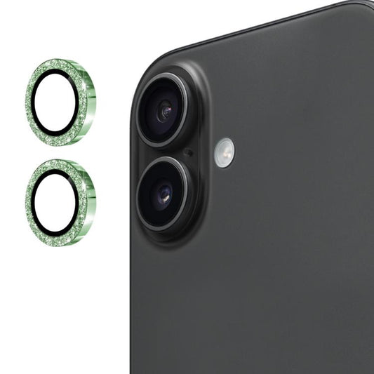 For iPhone 17 ENKAY Hat-Prince Glitter Rear Lens Aluminium Alloy Tempered Glass Film(Deep Green) - iPhone 17 Tempered Glass by ENKAY | Online Shopping UK | buy2fix