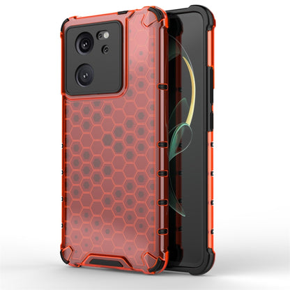 For Xiaomi 13T Pro Shockproof Honeycomb Phone Case(Red) by buy2fix