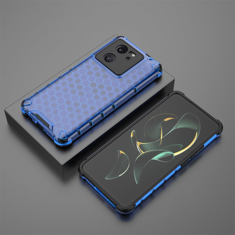 For Xiaomi 13T Pro Shockproof Honeycomb Phone Case(Blue) - Xiaomi Cases by buy2fix | Online Shopping UK | buy2fix