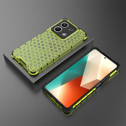 For Redmi Note 13 Shockproof Honeycomb Phone Case(Green) - Note 13 Cases by buy2fix | Online Shopping UK | buy2fix