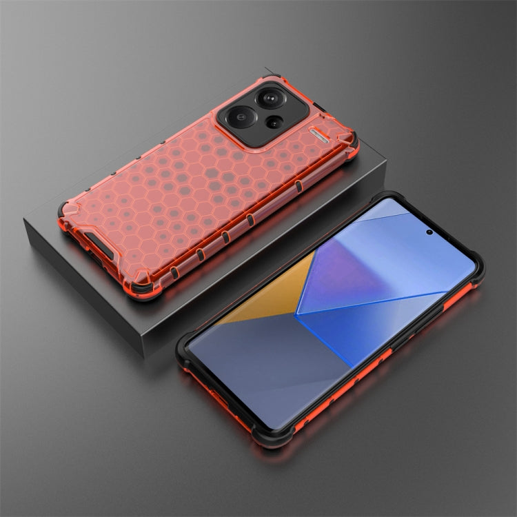 For Redmi Note 13 Pro+ Shockproof Honeycomb Phone Case(Red) - Note 13 Pro+ Cases by buy2fix | Online Shopping UK | buy2fix