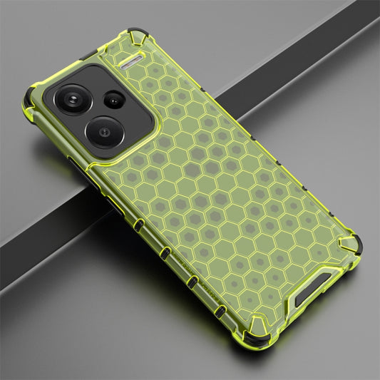 For Redmi Note 13 Pro+ Shockproof Honeycomb Phone Case(Green) by buy2fix