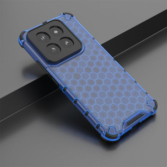 For Xiaomi 14 Pro Shockproof Honeycomb Phone Case(Blue) by buy2fix