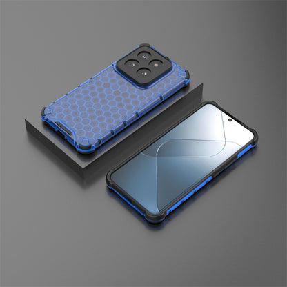 For Xiaomi 14 Pro Shockproof Honeycomb Phone Case(Blue) - 14 Pro Cases by buy2fix | Online Shopping UK | buy2fix