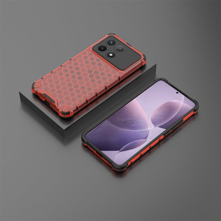 For Redmi K70 Shockproof Honeycomb Phone Case(Red) - Xiaomi Cases by buy2fix | Online Shopping UK | buy2fix