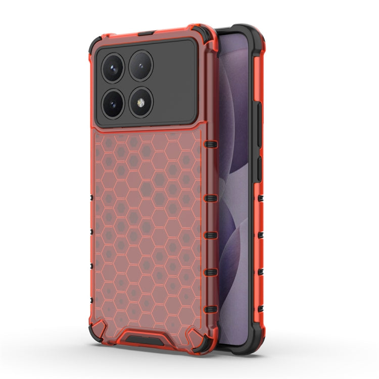 For Redmi K70 Pro Shockproof Honeycomb Phone Case(Red) - K70 Pro Cases by buy2fix | Online Shopping UK | buy2fix