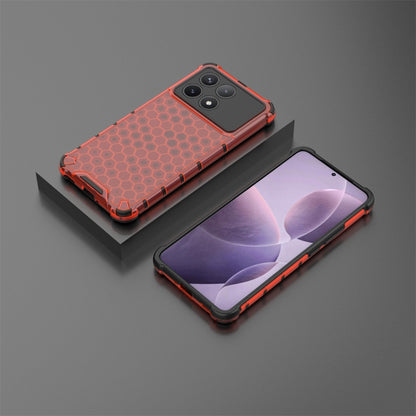 For Redmi K70 Pro Shockproof Honeycomb Phone Case(Red) - K70 Pro Cases by buy2fix | Online Shopping UK | buy2fix