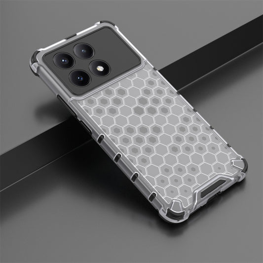 For Redmi K70E Shockproof Honeycomb Phone Case(White) by buy2fix