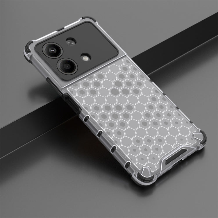 For Redmi Note 13R Pro Shockproof Honeycomb Phone Case(White) - Xiaomi Cases by buy2fix | Online Shopping UK | buy2fix