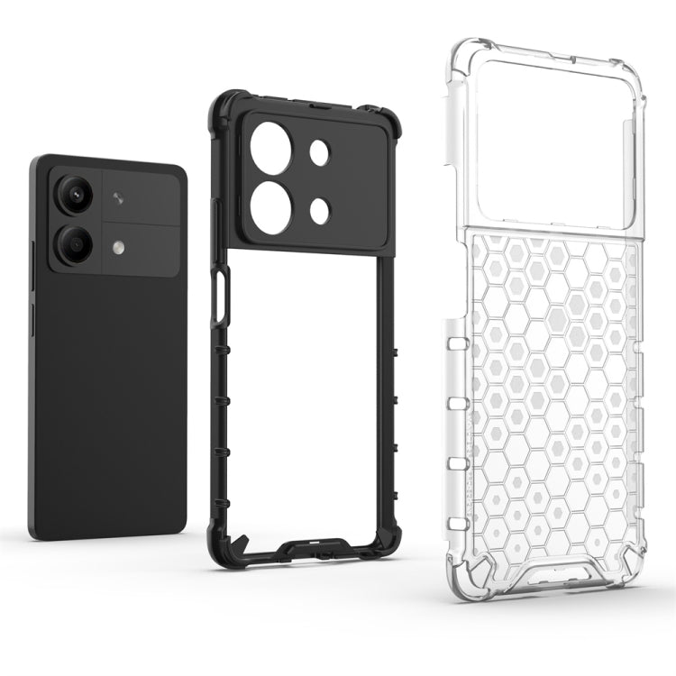 For Redmi Note 13R Pro Shockproof Honeycomb Phone Case(White) - Xiaomi Cases by buy2fix | Online Shopping UK | buy2fix