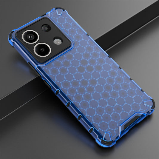 For Xiaomi Poco X6 Shockproof Honeycomb Phone Case(Blue) by buy2fix