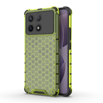 For Xiaomi Poco X6 Pro Shockproof Honeycomb Phone Case(Green) by buy2fix