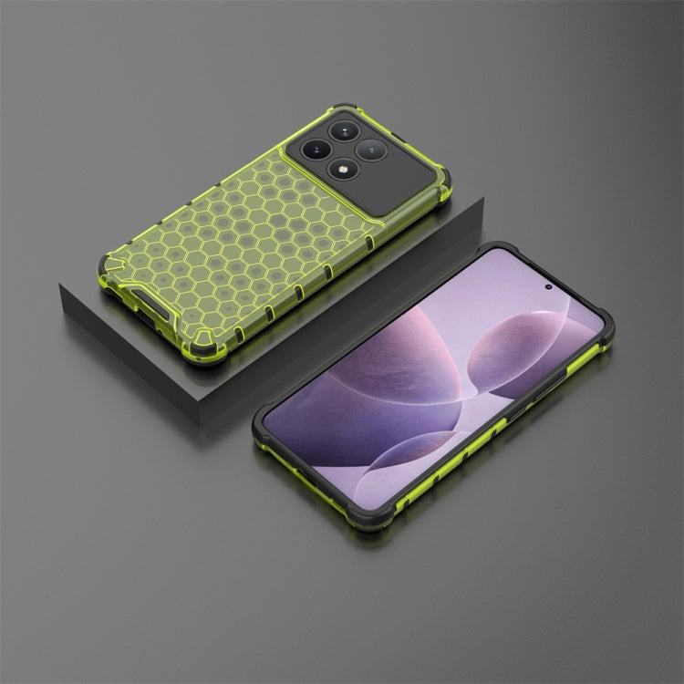 For Xiaomi Poco X6 Pro Shockproof Honeycomb Phone Case(Green) by buy2fix