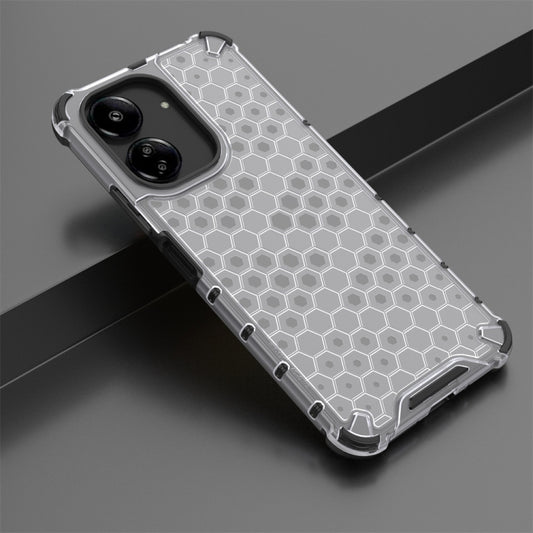 For Redmi 13C 4G Shockproof Honeycomb Phone Case(White) by buy2fix