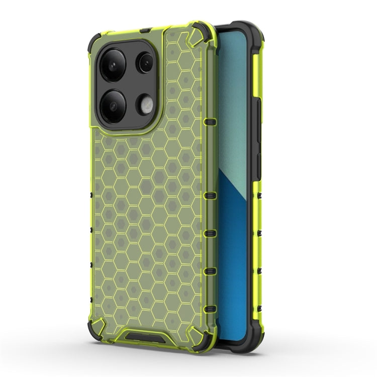 For Redmi Note 13 4G Global Shockproof Honeycomb Phone Case(Green) - Xiaomi Cases by buy2fix | Online Shopping UK | buy2fix