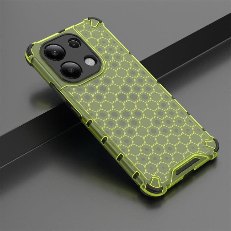 For Redmi Note 13 4G Global Shockproof Honeycomb Phone Case(Green) - Xiaomi Cases by buy2fix | Online Shopping UK | buy2fix