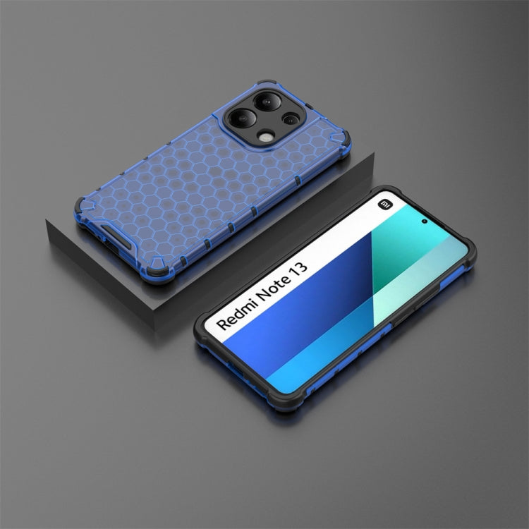 For Redmi Note 13 4G Global Shockproof Honeycomb Phone Case(Blue) - Xiaomi Cases by buy2fix | Online Shopping UK | buy2fix