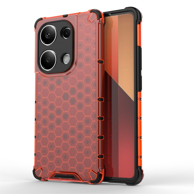 For Redmi Note 13 Pro 4G Shockproof Honeycomb Phone Case(Red) - Note 13 Pro Cases by buy2fix | Online Shopping UK | buy2fix