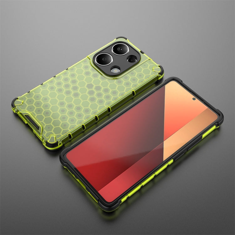 For Redmi Note 13 Pro 4G Shockproof Honeycomb Phone Case(Green) - Note 13 Pro Cases by buy2fix | Online Shopping UK | buy2fix