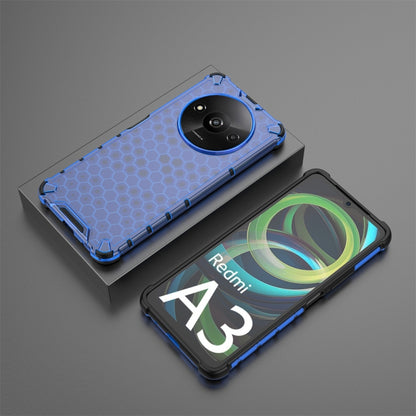 For Xiaomi Redmi A3 Shockproof Honeycomb Phone Case(Blue) by buy2fix