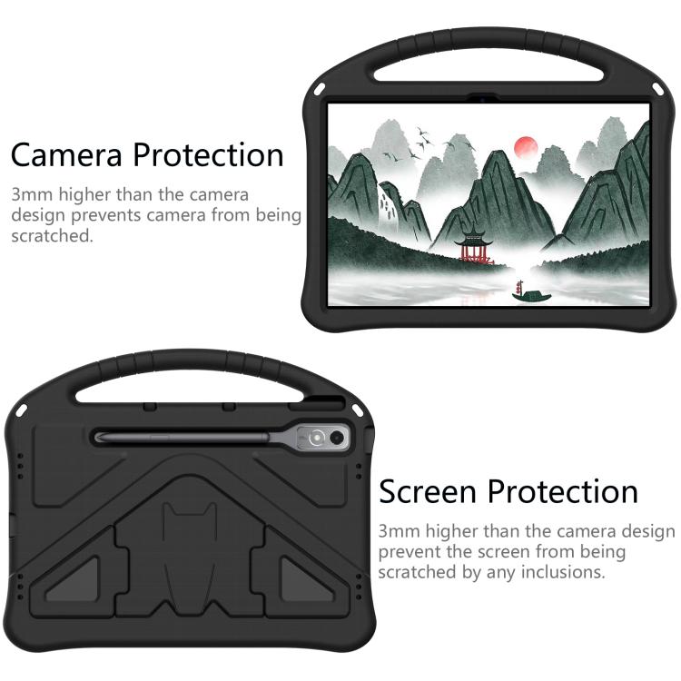 For Lenovo Xiaoxin Pad Pro 12.7 2025 EVA Shockproof Tablet Case with Holder(Black) - Lenovo by buy2fix | Online Shopping UK | buy2fix