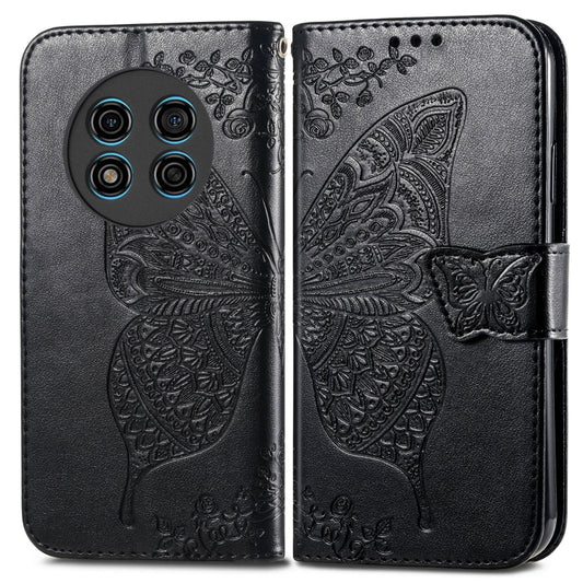 For Ulefone Note 15 Butterfly Love Flower Embossed Leather Phone Case(Black) by buy2fix