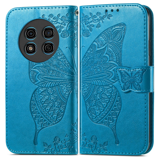 For Ulefone Note 15 Butterfly Love Flower Embossed Leather Phone Case(Blue) by buy2fix